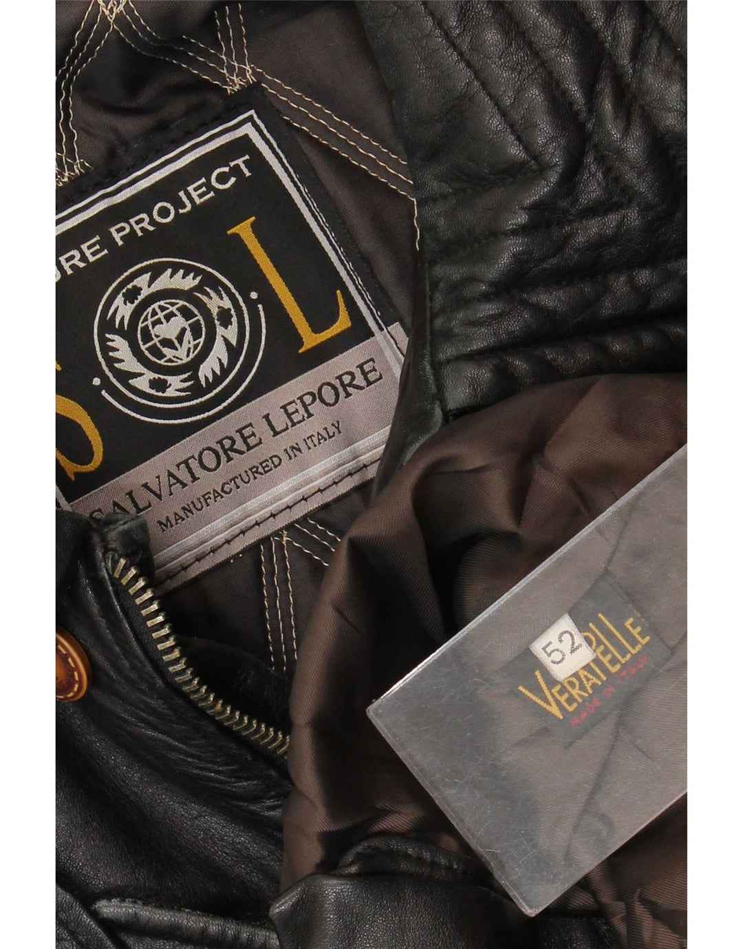 Salvatore Lepore Ανδρικό Δερμάτινο Παλτό IT 52 XL Μαύρο