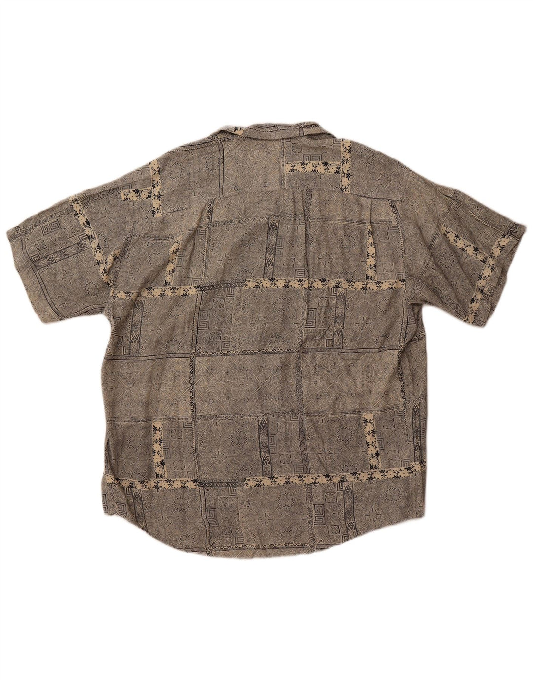 Vintage ανδρικό κοντομάνικο πουκάμισο μεγάλο γκρι Paisley