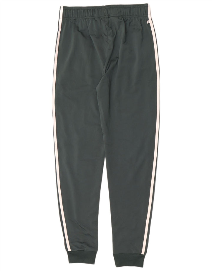 Adidas Boys Tracksuit Trousers Joggers 15-16 Years Green Polyester