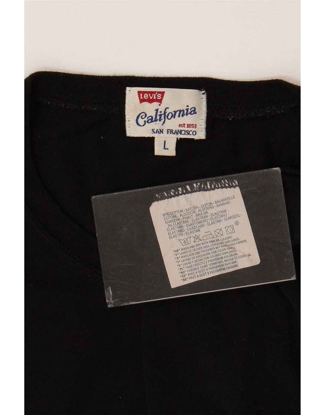 Ανδρικό μπλουζάκι LEVI'S Μακρυμάνικο μεγάλο μαύρο βαμβακερό
