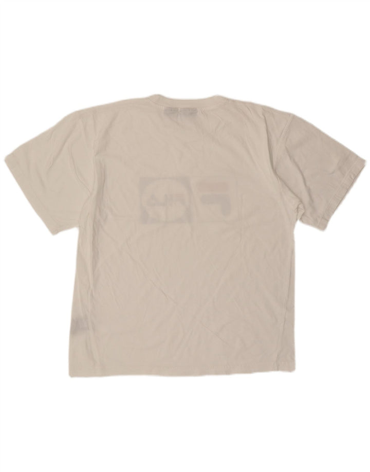 FILA Mens Graphic T-Shirt Top Large White Cotton