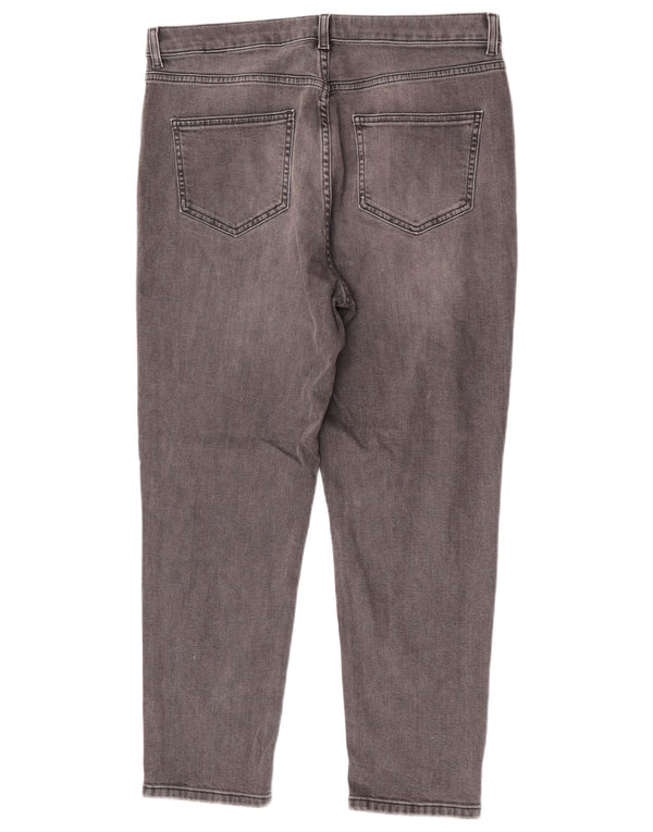 Marks & Spencer Γυναικεία ίσια τζιν UK 14 μεγάλα W32 L26 μαύρο βαμβακερό