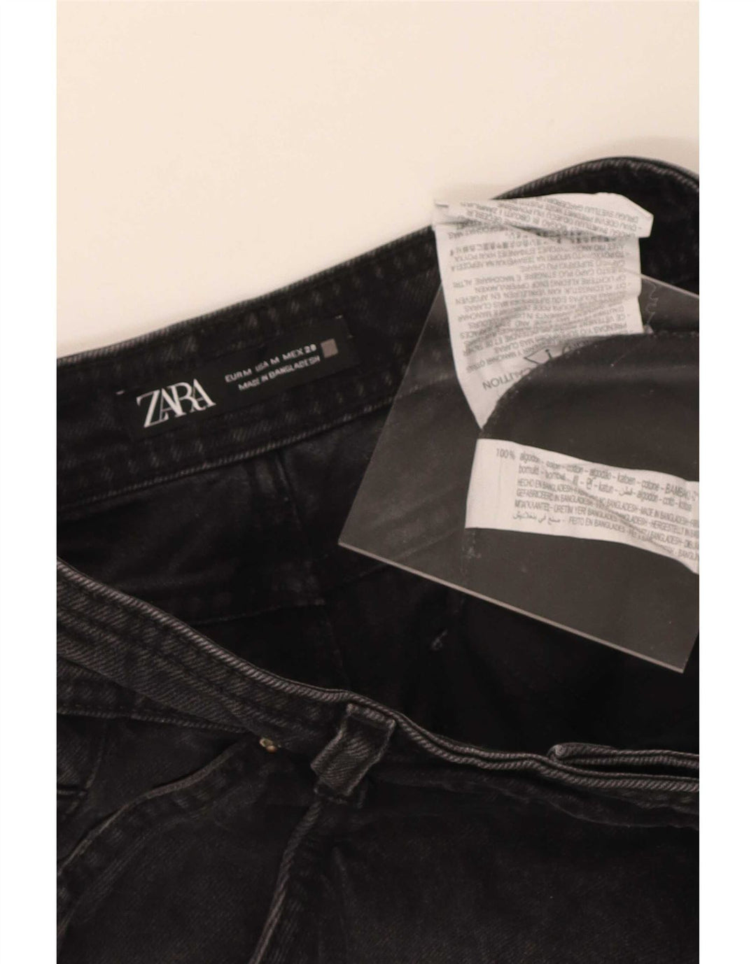 Zara Γυναικείο τζιν σορτς Medium W28 μαύρο βαμβακερό