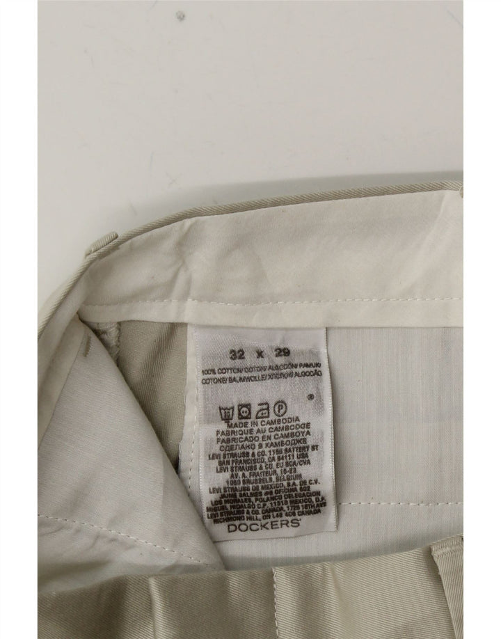 DOCKERS Ανδρικό παντελόνι Chino με καρφίτσα W32 L29 Γκρι βαμβακερό