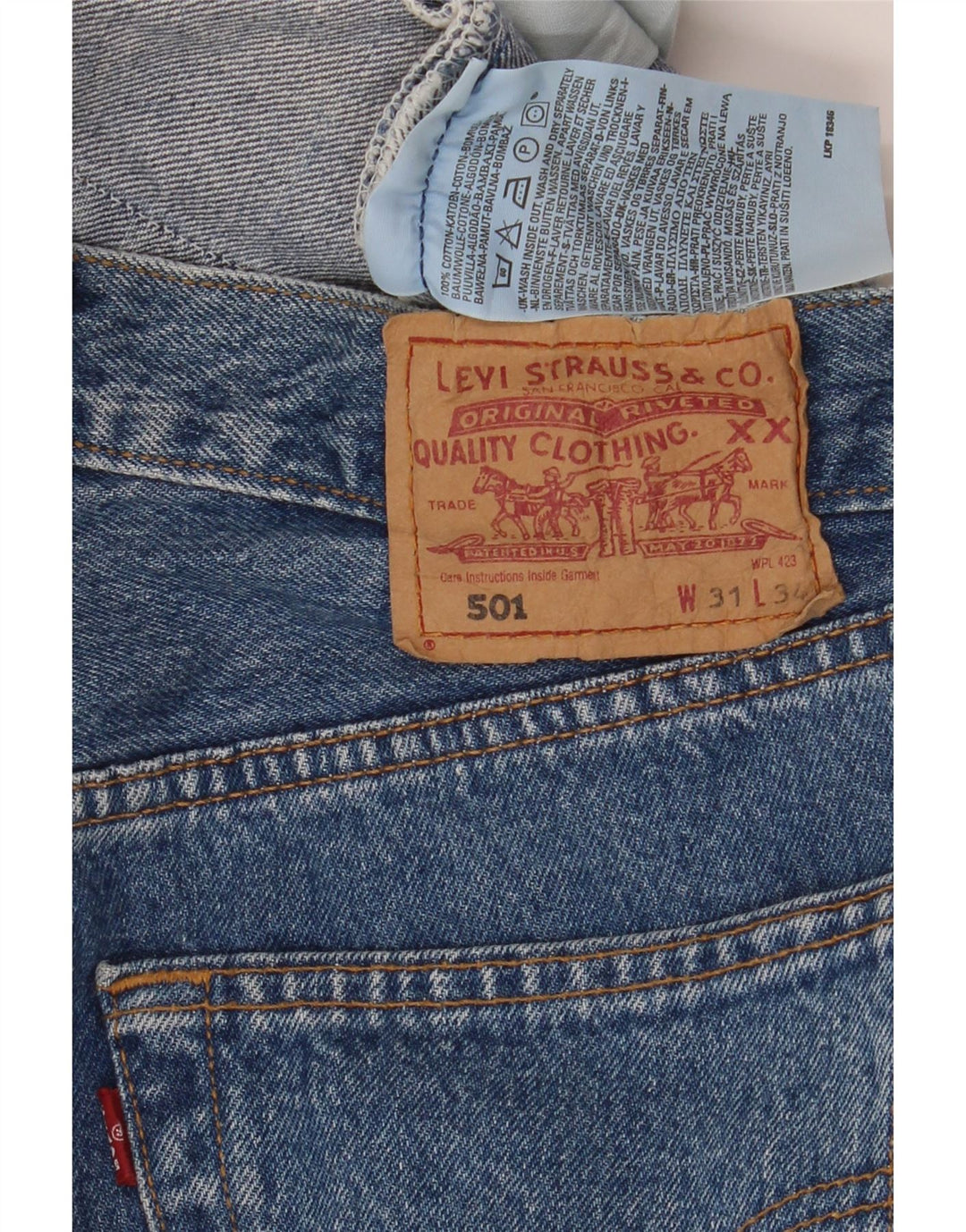 LEVI'S Ανδρικό τζιν 501 ίσιο W31 L30 Μπλε βαμβακερό