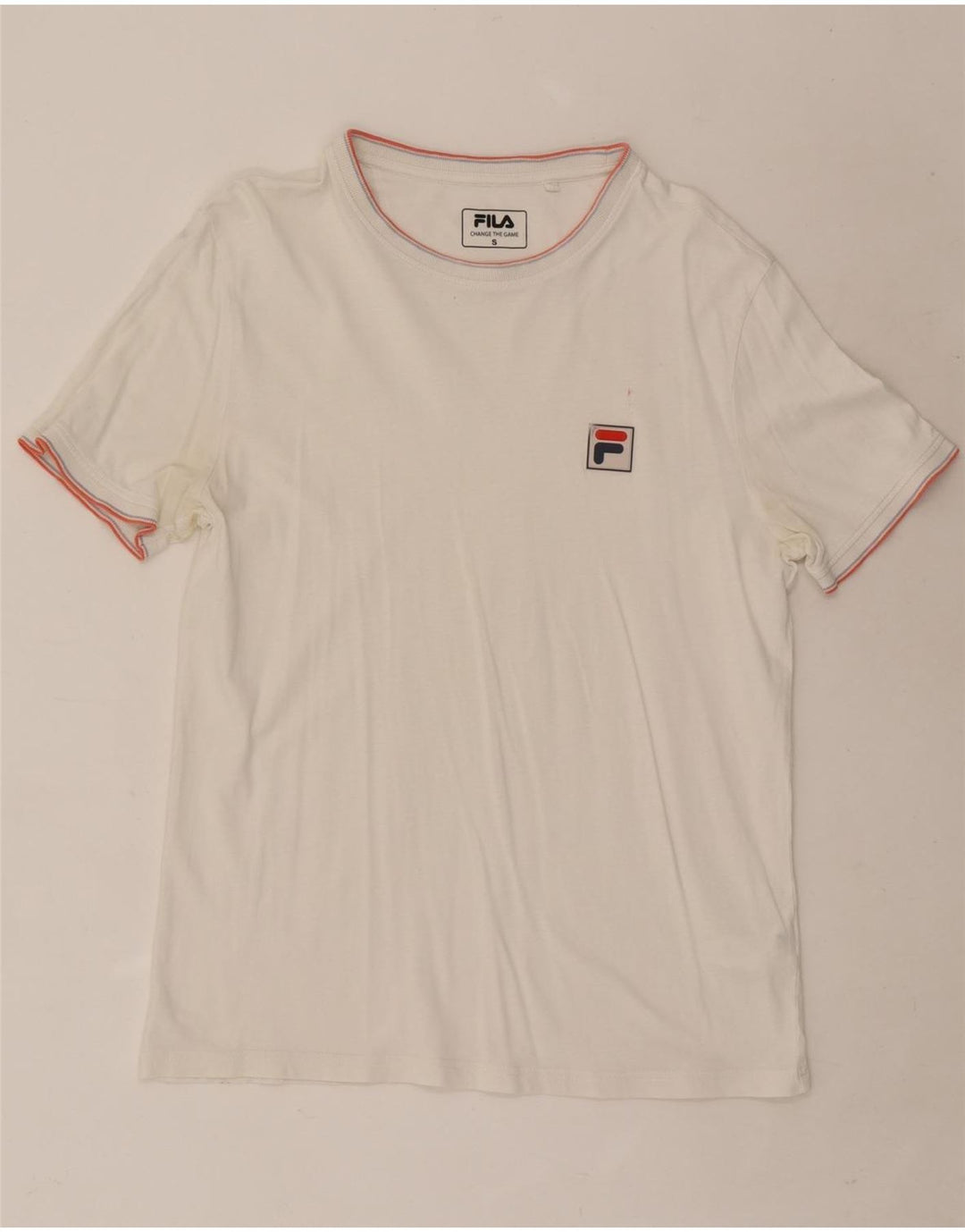 Ανδρικό T-Shirt Fila Top Μικρό Λευκό Βαμβακερό ριγέ