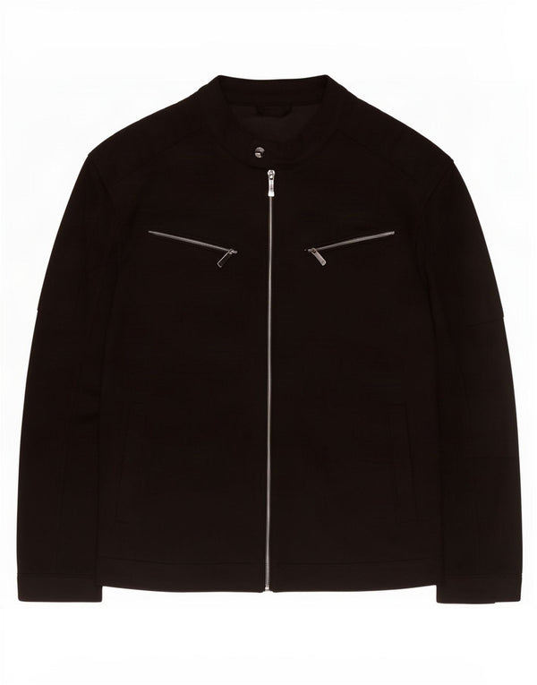 Zara Mens Utility Jacket UK 42 XL Μαύρο Πολυεστέρας