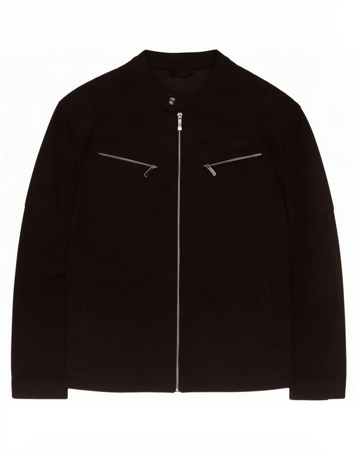 Zara Mens Utility Jacket UK 42 XL Μαύρο Πολυεστέρας