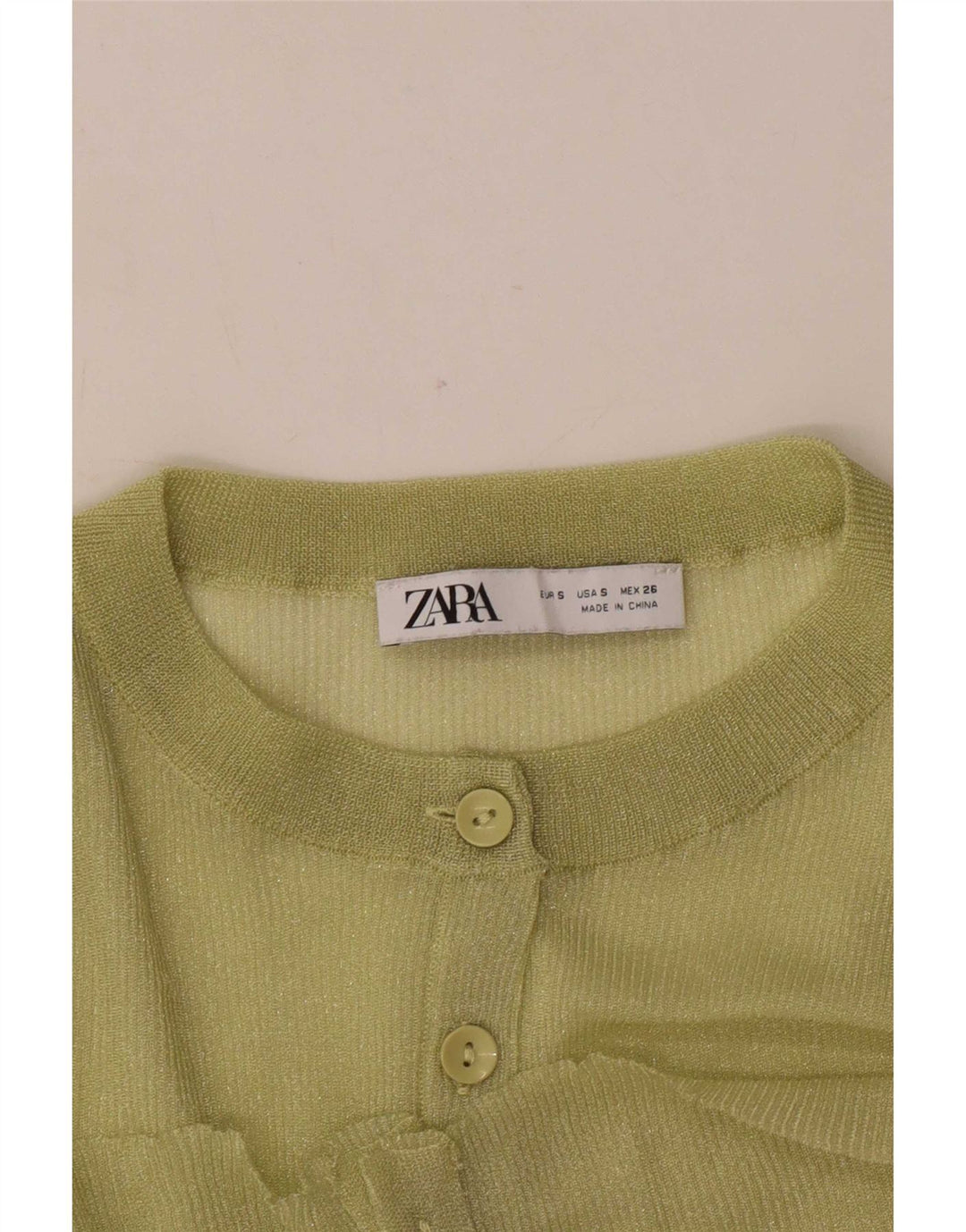 Zara Γυναικείο πουλόβερ με ζακέτα UK 10 Small Green