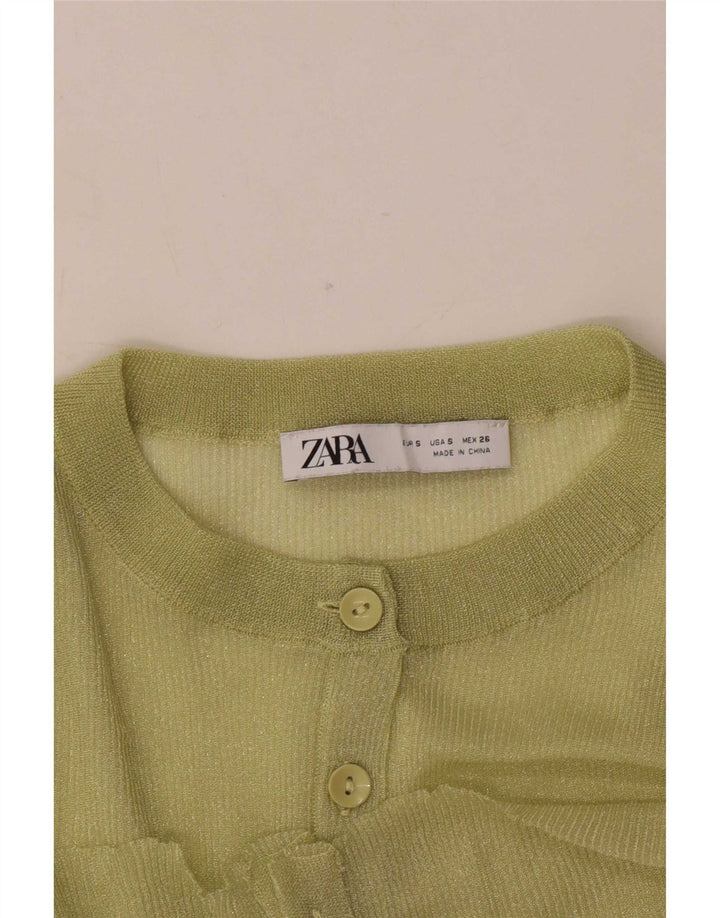 Zara Γυναικείο πουλόβερ με ζακέτα UK 10 Small Green