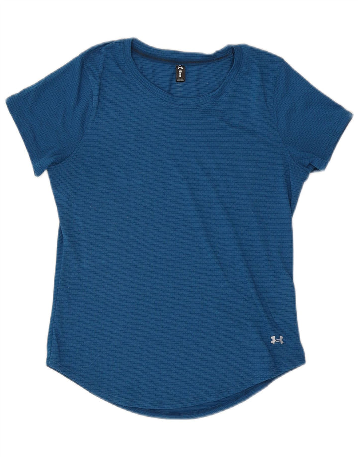 Γυναικείο T-Shirt UNDER Armour Top UK 14 Medium Blue Polyester