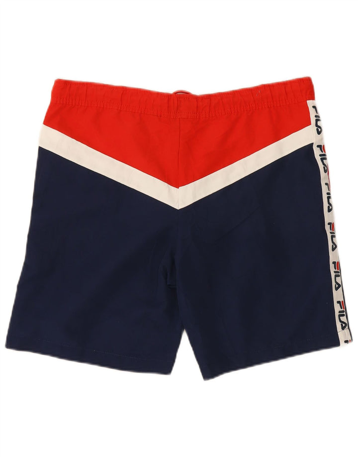 Ανδρικό γραφικό σορτς κολύμβησης Fila Small Blue Colourblock Πολυεστέρας