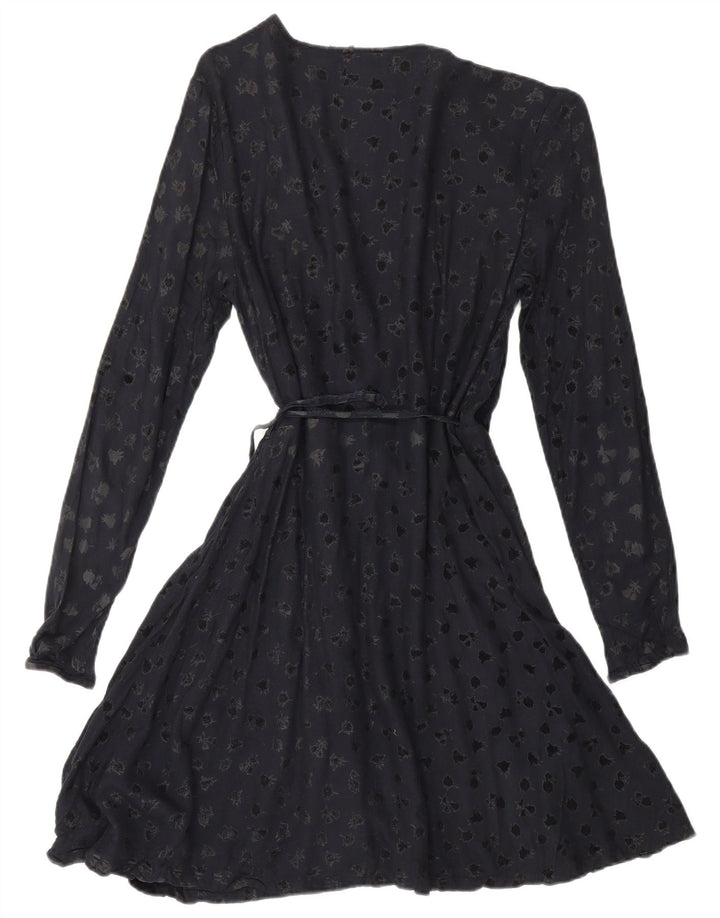 Γυναικείο μακρυμάνικο φόρεμα με αφηρημένο σχέδιο SUPERDRY UK 6 XS Navy Blue