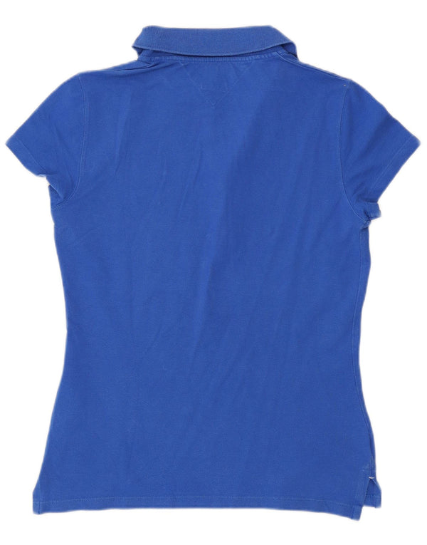 Tommy Hilfiger Γυναικείο Slim Fit Polo Shirt UK 12 Medium Blue Cotton