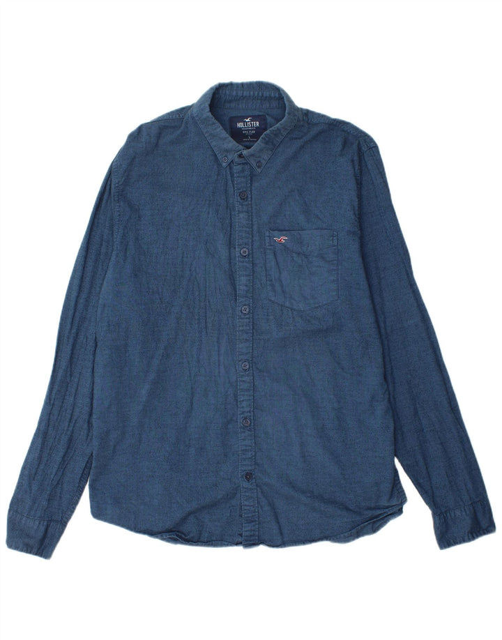 Ανδρικό πουκάμισο HOLLISTER Large Navy Blue Flecked Cotton