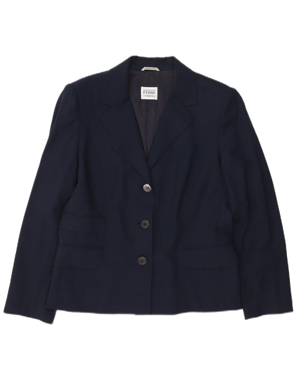 Gianfranco Ferre Γυναικείο σακάκι 3 κουμπιών UK 14 Large Navy Blue