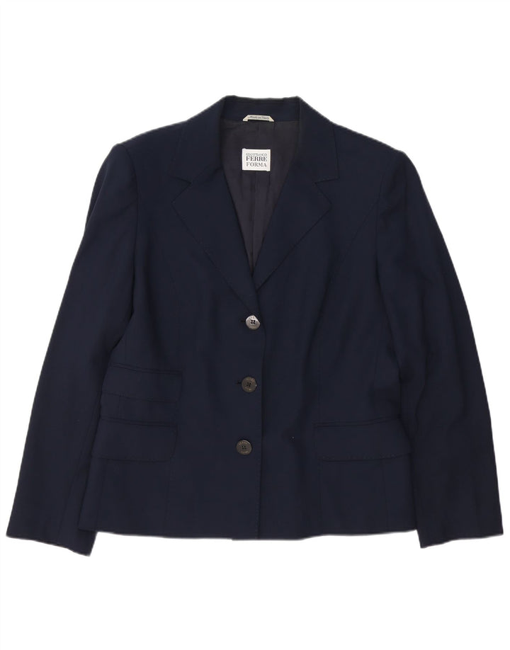 Gianfranco Ferre Γυναικείο σακάκι 3 κουμπιών UK 14 Large Navy Blue