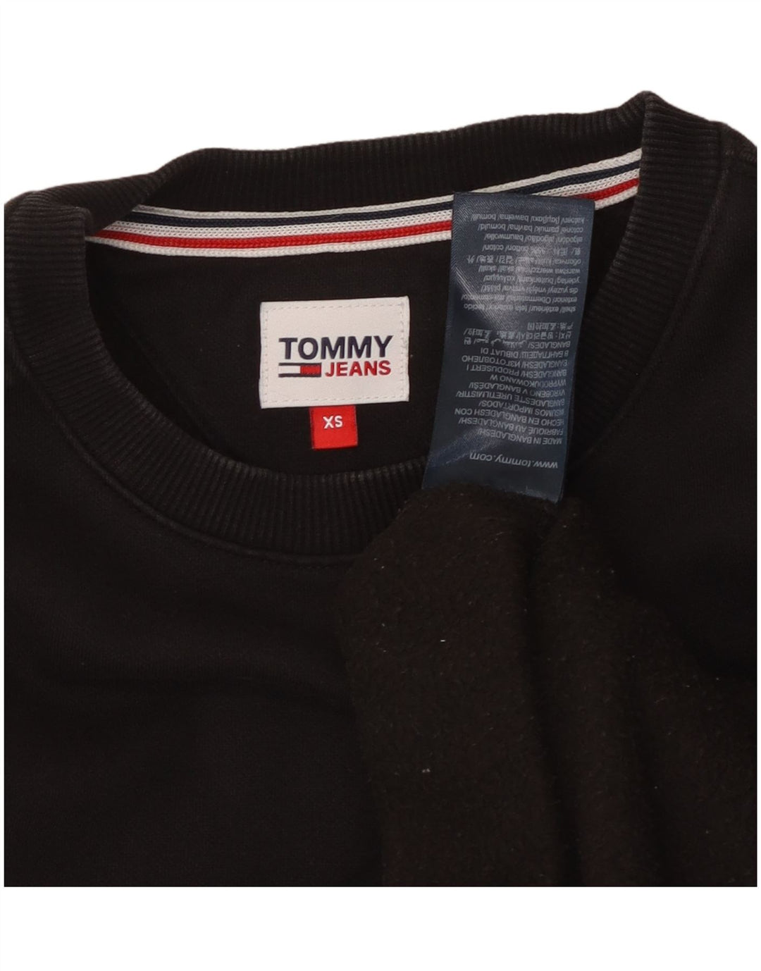 TOMMY HILFIGER Γυναικείο φούτερ μεγάλου μεγέθους Jumper UK 6 XS μαύρο βαμβακερό