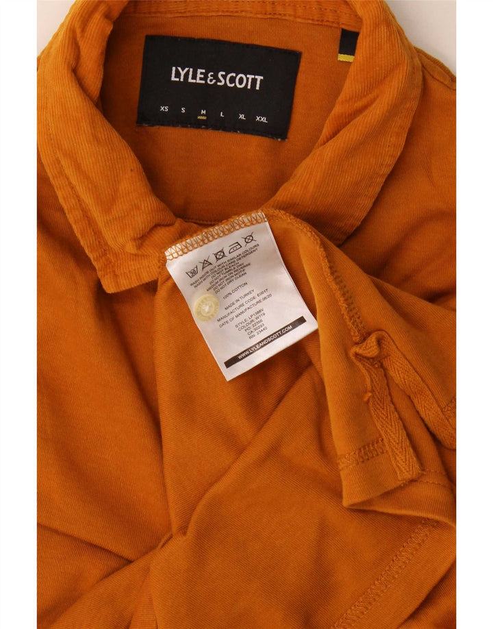 Ανδρικό μακρυμάνικο μπλουζάκι πόλο Lyle & Scott, μεσαίο πορτοκαλί βαμβακερό