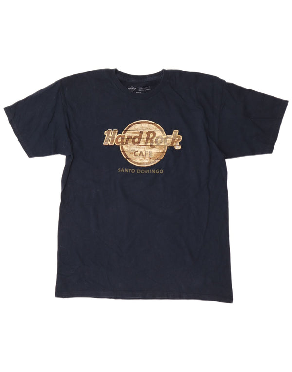 Hard Rock Cafe Ανδρικό T-Shirt γραφικό Santo Domingo Top Large Navy Blue