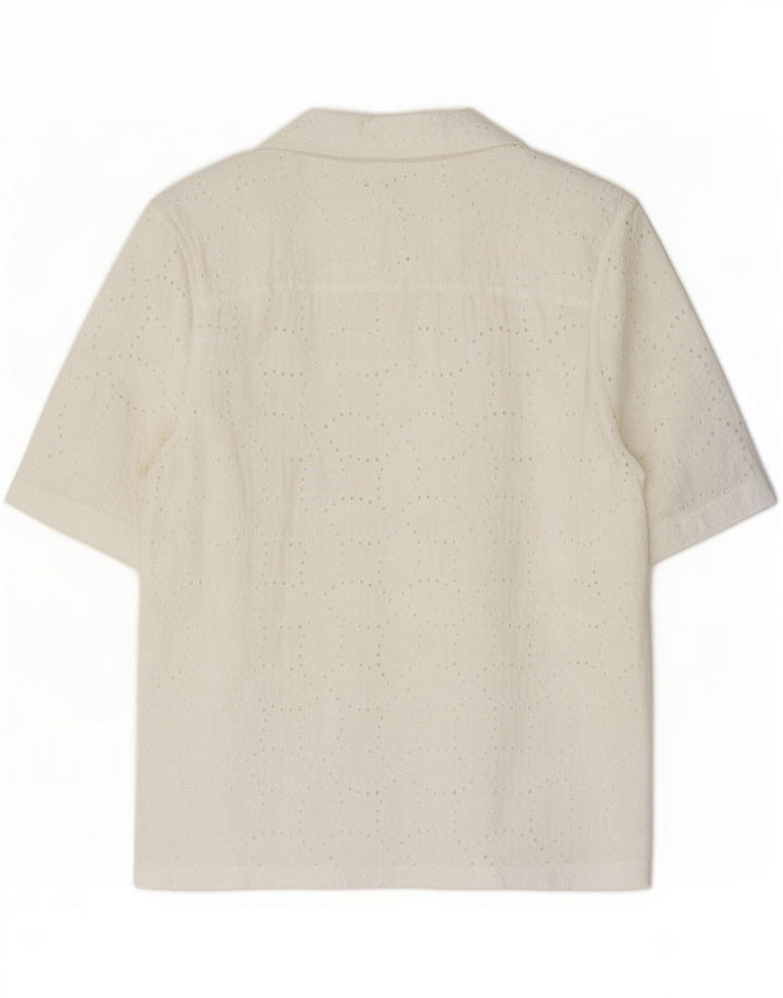 Zara Ανδρικό πουκάμισο See Through Κοντομάνικο Λευκό