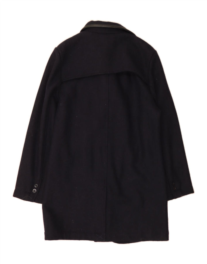 VINTAGE Womens Double Breasted Coat UK 16 Large Navy Blue Wool Vintage Vintage and Second-Hand Vintage from Messina Hembry 