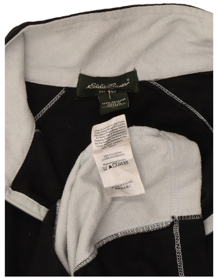 Eddie Bauer Ανδρικό φερμουάρ με λαιμόκοψη Fleece Jumper Μεγάλο μαύρο χρώμα πολυεστέρα