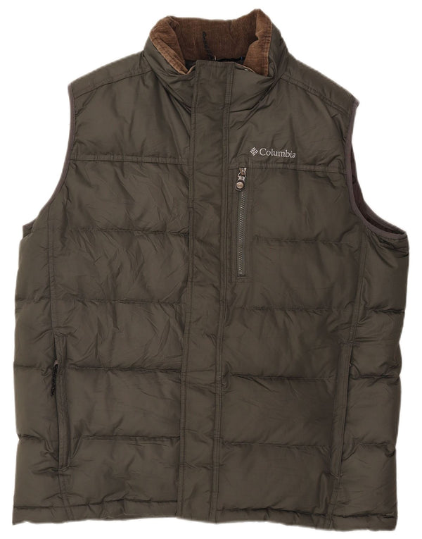 Columbia Mens Omni-Shield Padded Gilet UK 44 2XL Khaki Polyester