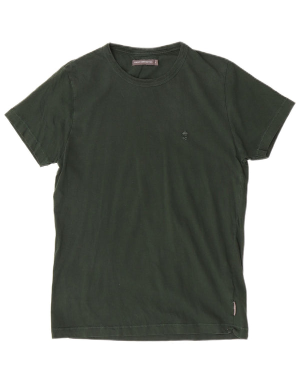 French Connection Womens T-Shirt Top UK 12 Medium Green Cotton