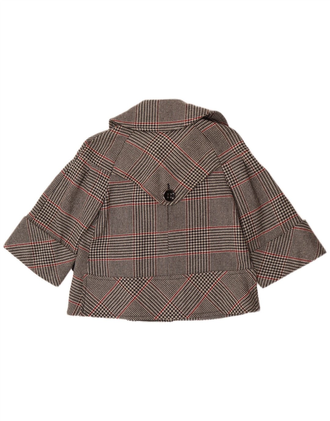 Zara Γυναικείο κοντό διπλό μπουφάν σακάκι UK 14 Medium Grey καρό