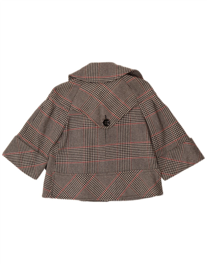 Zara Γυναικείο κοντό διπλό μπουφάν σακάκι UK 14 Medium Grey καρό