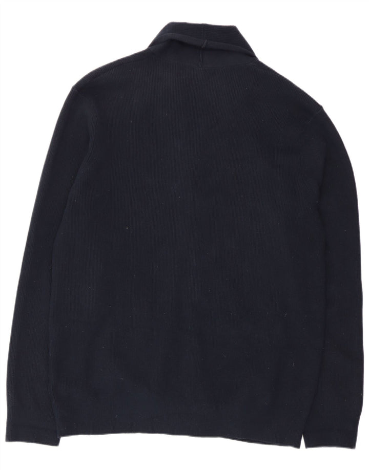 Ανδρικό πουλόβερ με ζακέτα Marks & Spencer XL Navy Blue Polyester