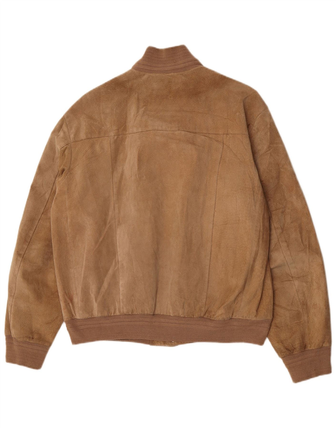 Vintage Ανδρικό Suede Bomber Jacket EU 48 Medium Beige Leather