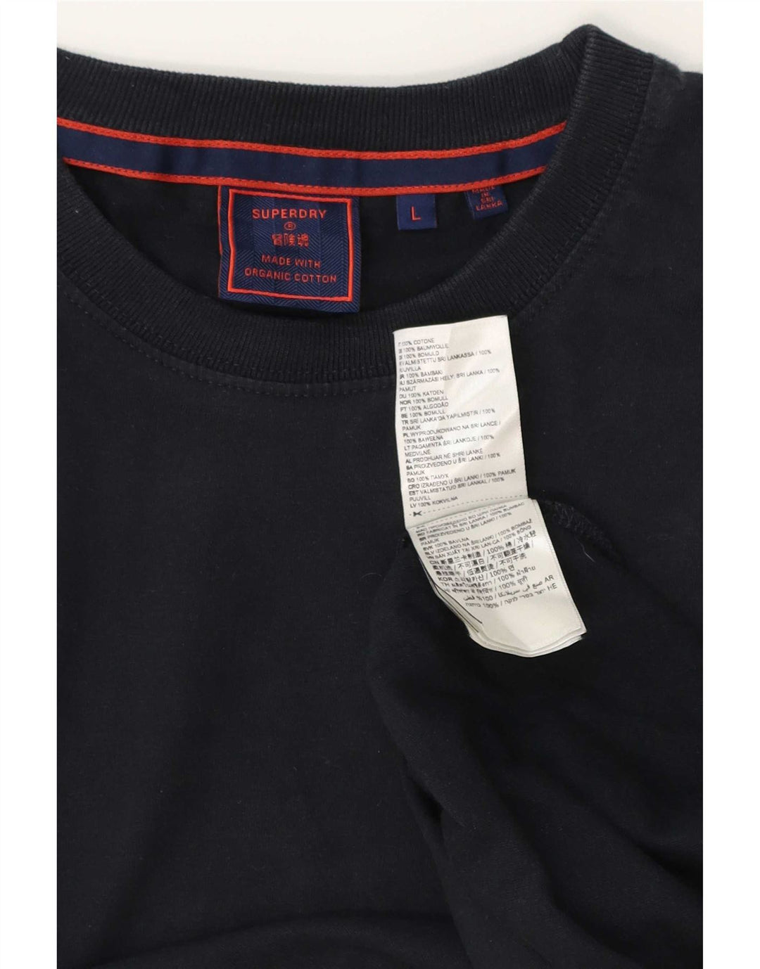 Ανδρικό T-Shirt Superdry Top Large Navy Blue από βαμβάκι