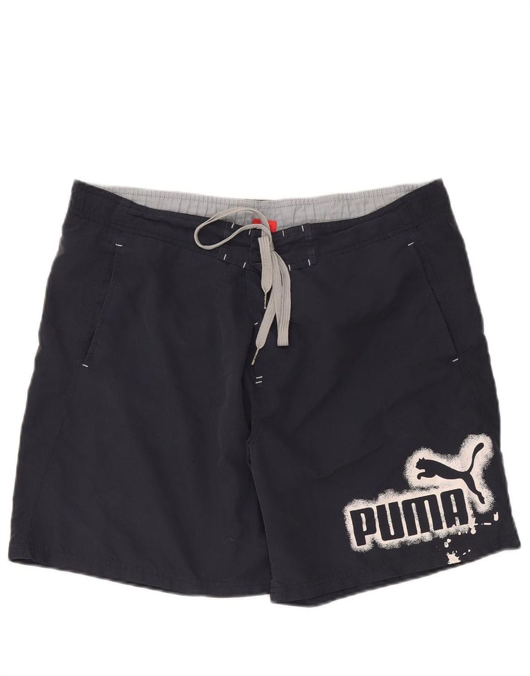 PUMA Mens Graphic Swimming Shorts Medium Navy Blue