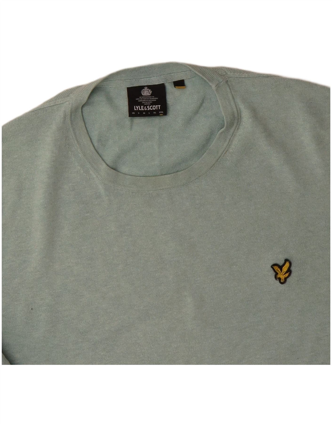 LYLE & SCOTT Ανδρικό πουλόβερ με λαιμόκοψη 2XL πράσινο βαμβακερό