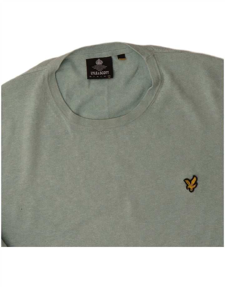 LYLE & SCOTT Ανδρικό πουλόβερ με λαιμόκοψη 2XL πράσινο βαμβακερό