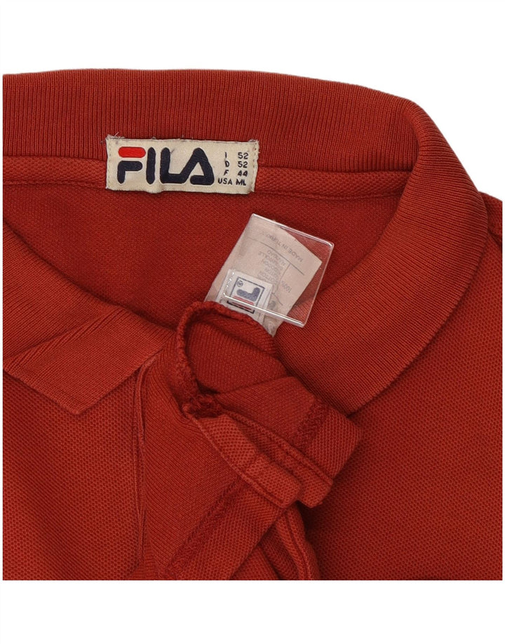 Ανδρικό πουκάμισο πόλο FILA, μεσαίο κόκκινο βαμβακερό