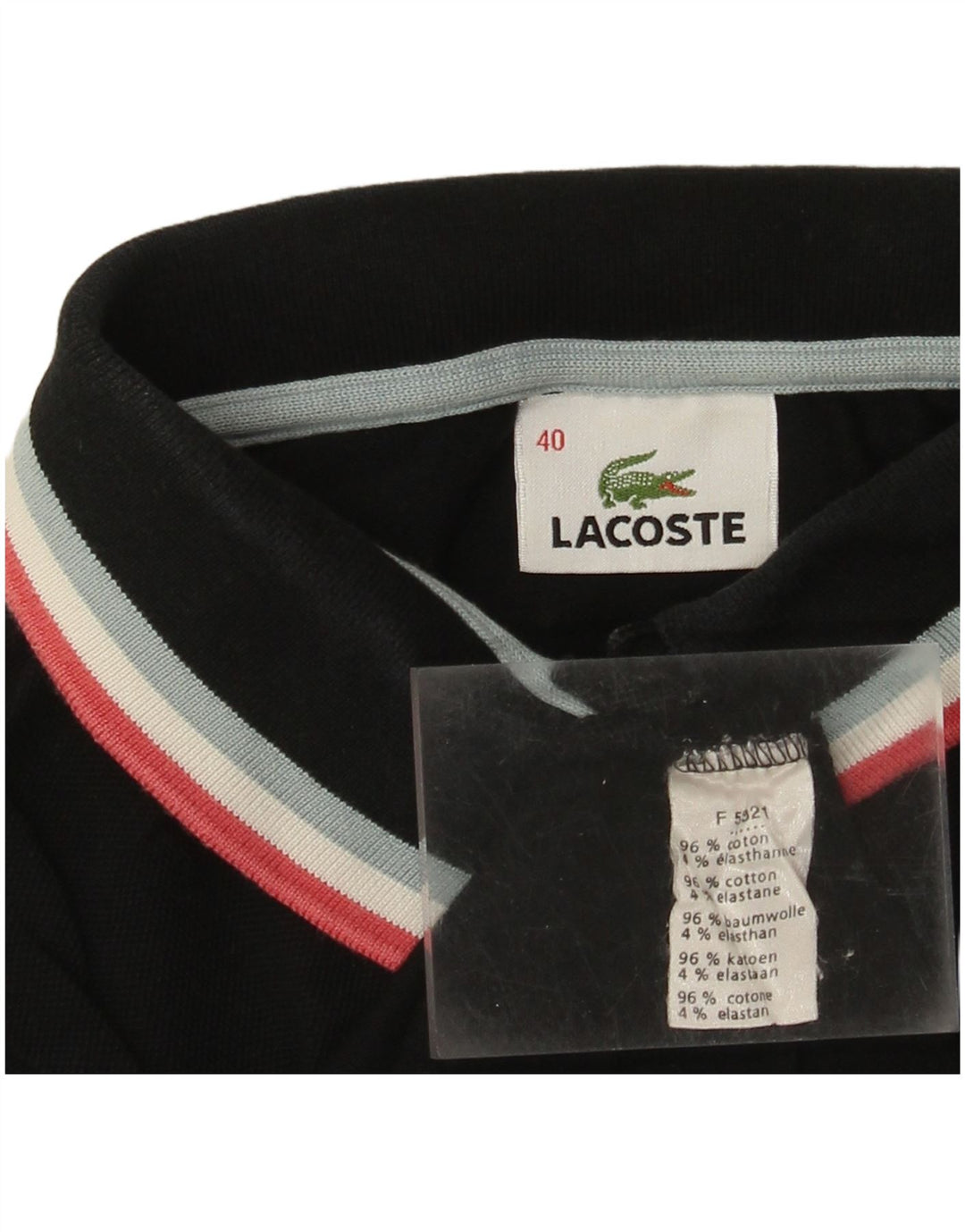 Γυναικείο μπλουζάκι πόλο LACOSTE Μέγεθος 40 Μεσαίο μαύρο βαμβακερό