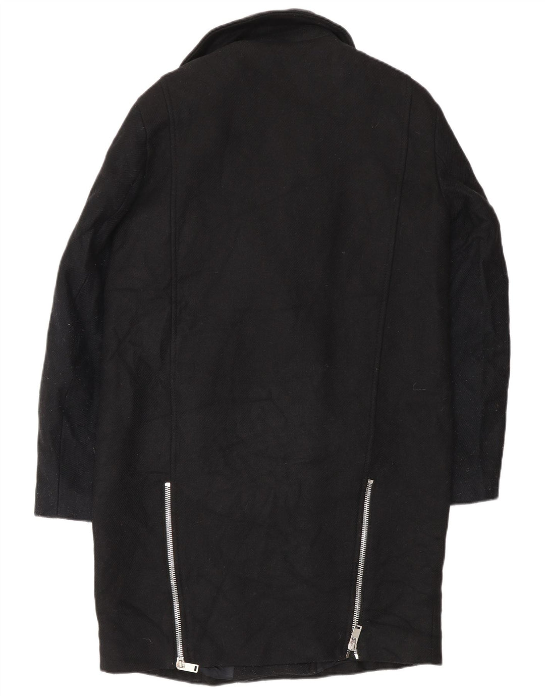 Zara Γυναικείο Πανωφόρι UK 14 Medium Black Wool