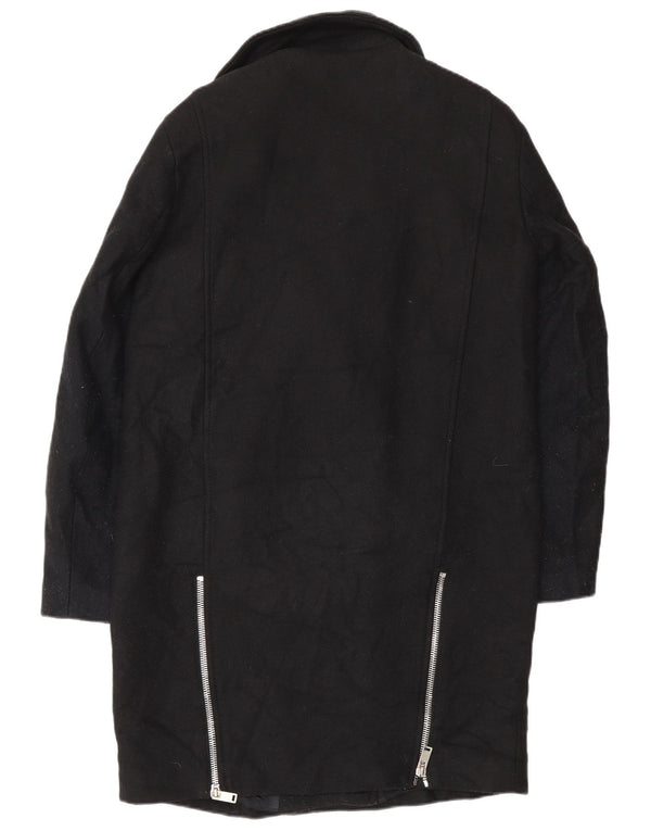 Zara Γυναικείο Πανωφόρι UK 14 Medium Black Wool