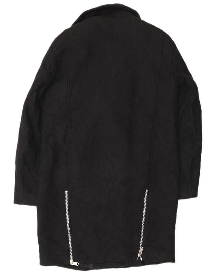Zara Γυναικείο Πανωφόρι UK 14 Medium Black Wool