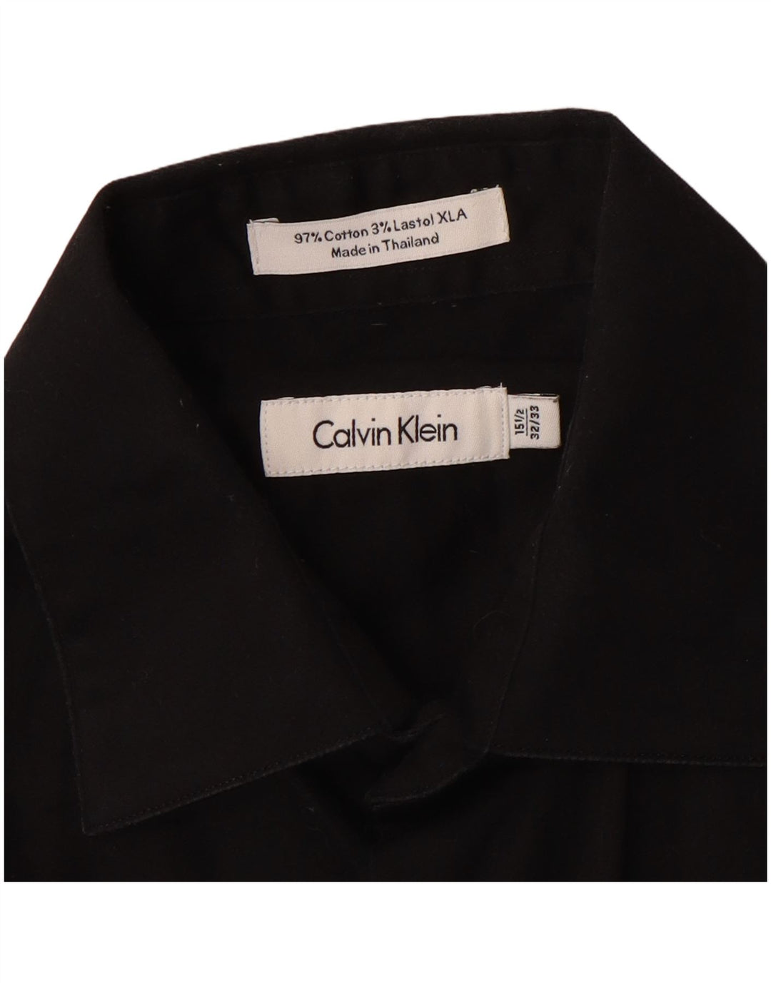 Ανδρικό πουκάμισο Calvin Klein Μέγεθος 15 1/2 Μεσαίο μαύρο βαμβακερό