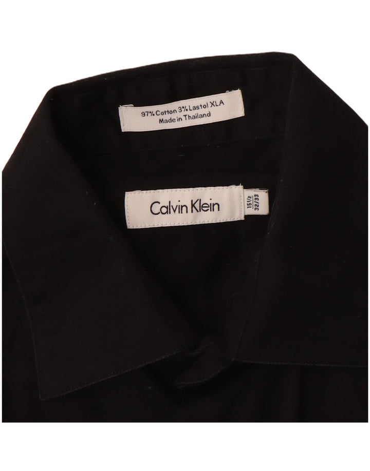 Ανδρικό πουκάμισο Calvin Klein Μέγεθος 15 1/2 Μεσαίο μαύρο βαμβακερό