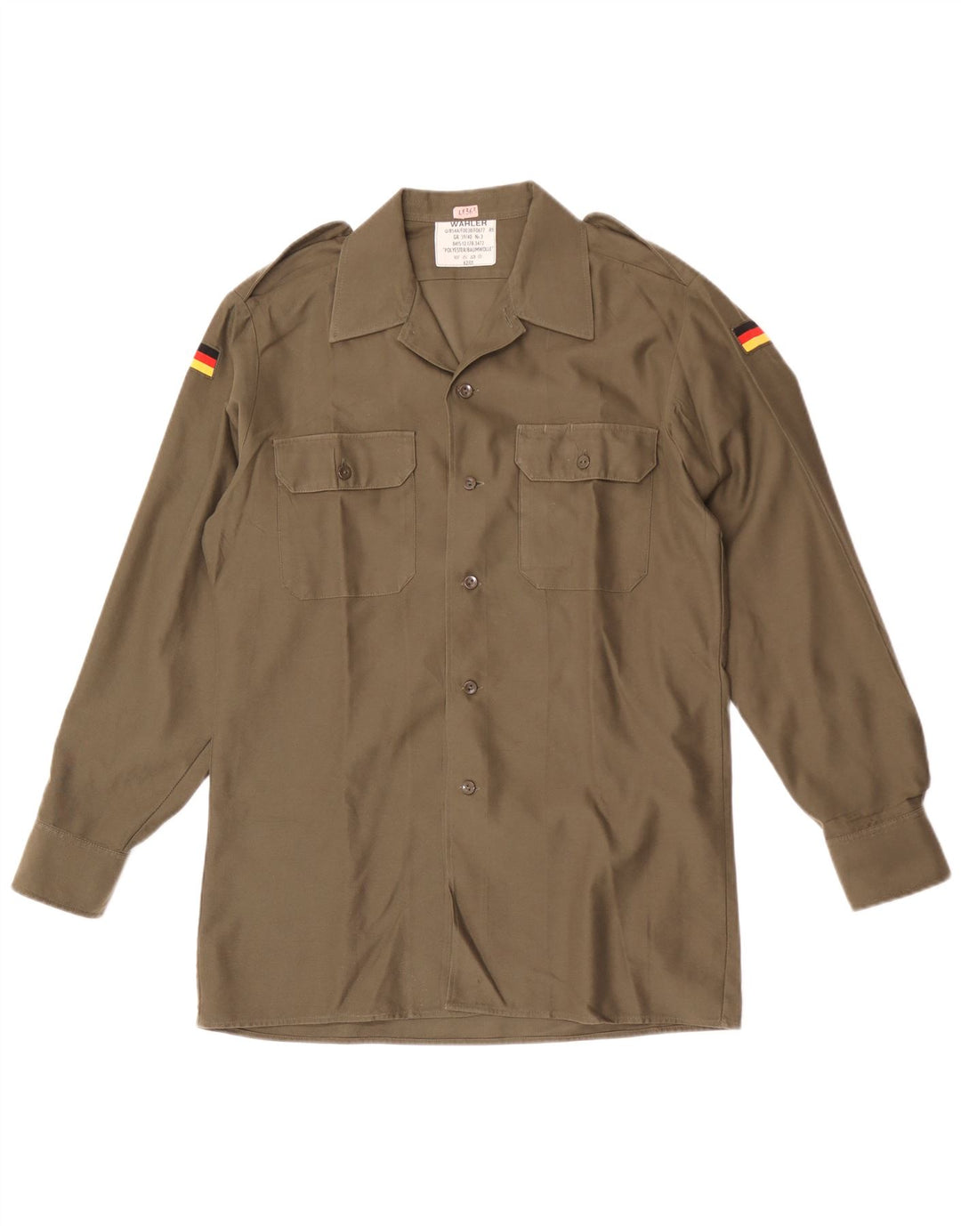 Vintage Ανδρικό Στρατιωτικό Πουκάμισο Μέγεθος 39/40 Medium Khaki Polyester