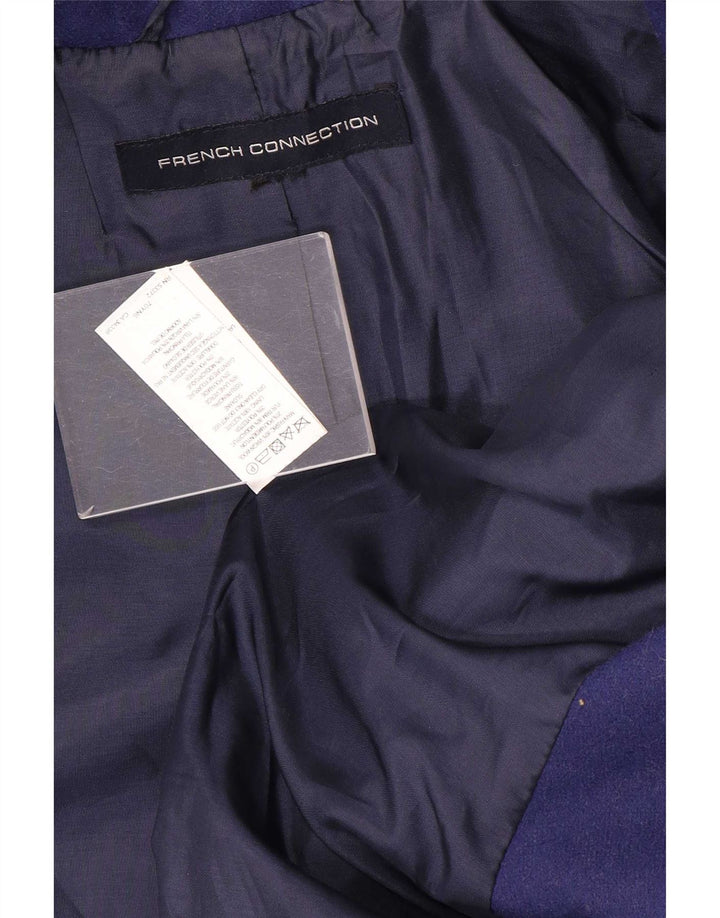 French Connection Γυναικείο Παλτό με διπλό στήθος UK 10 Small Purple Wool