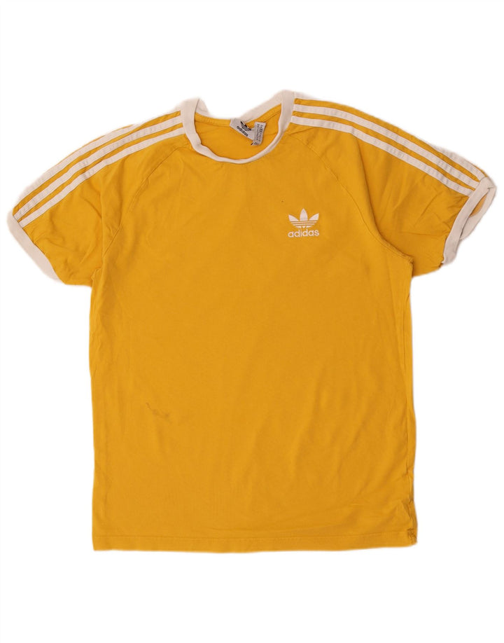 Ανδρικό T-Shirt Adidas Τοπ μεσαίο κίτρινο βαμβακερό