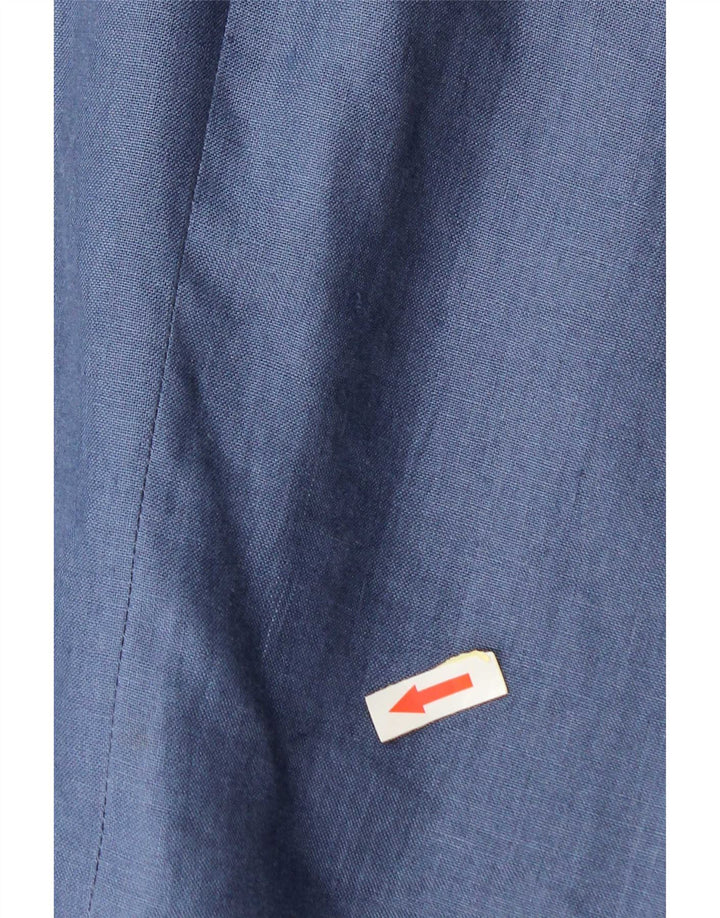 Vintage Ανδρικό Μπουφάν Blazer με 2 Κουμπιά IT 50 Μεγάλο Μπλε Λινό