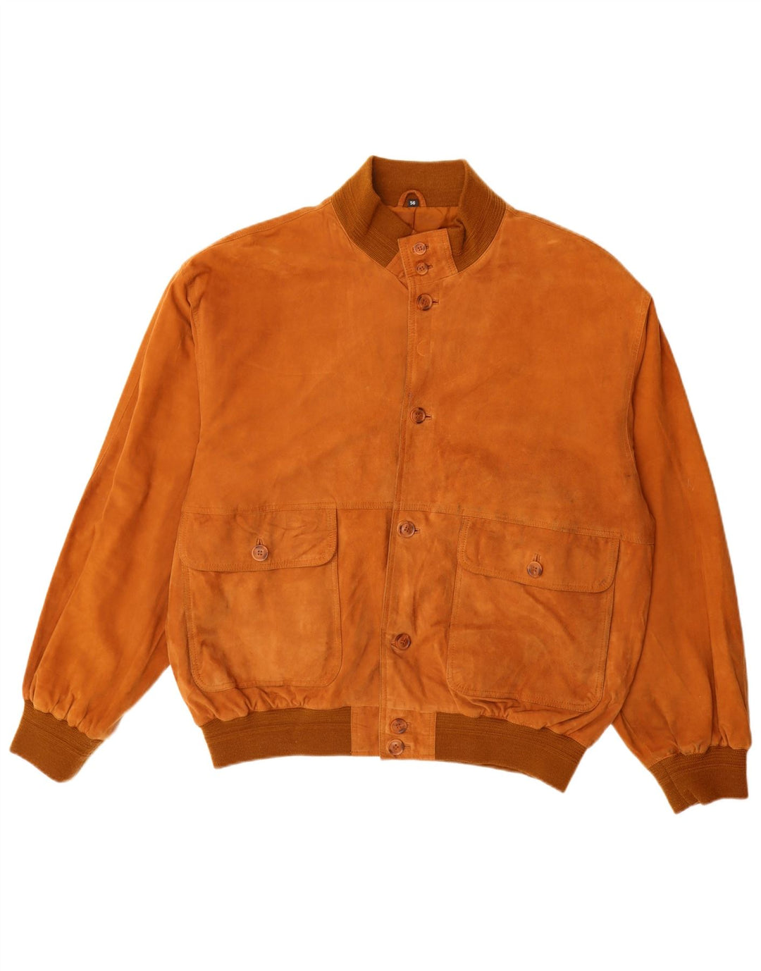 Vintage Ανδρικό Suede Bomber Jacket IT 56 3XL Καφέ Δερμάτινο