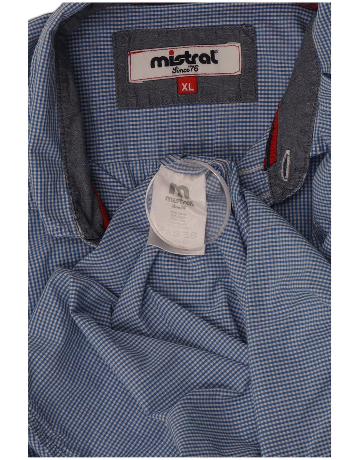 Ανδρικό πουκάμισο Mistral XL Blue Gingham Cotton